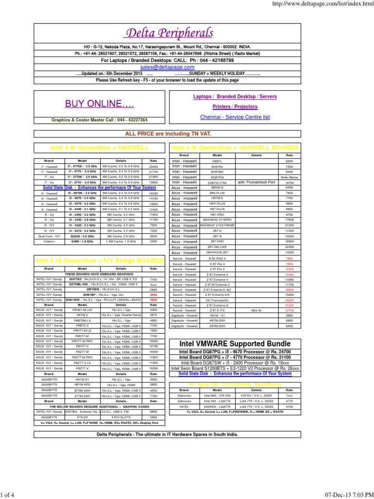 price list.pdf Computer Hardware Computer Architecture