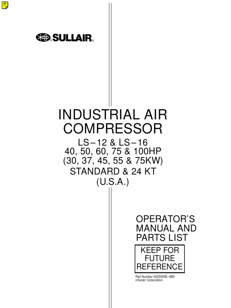com_LS-16 Sullair Manual | Gas Compressor | Valve