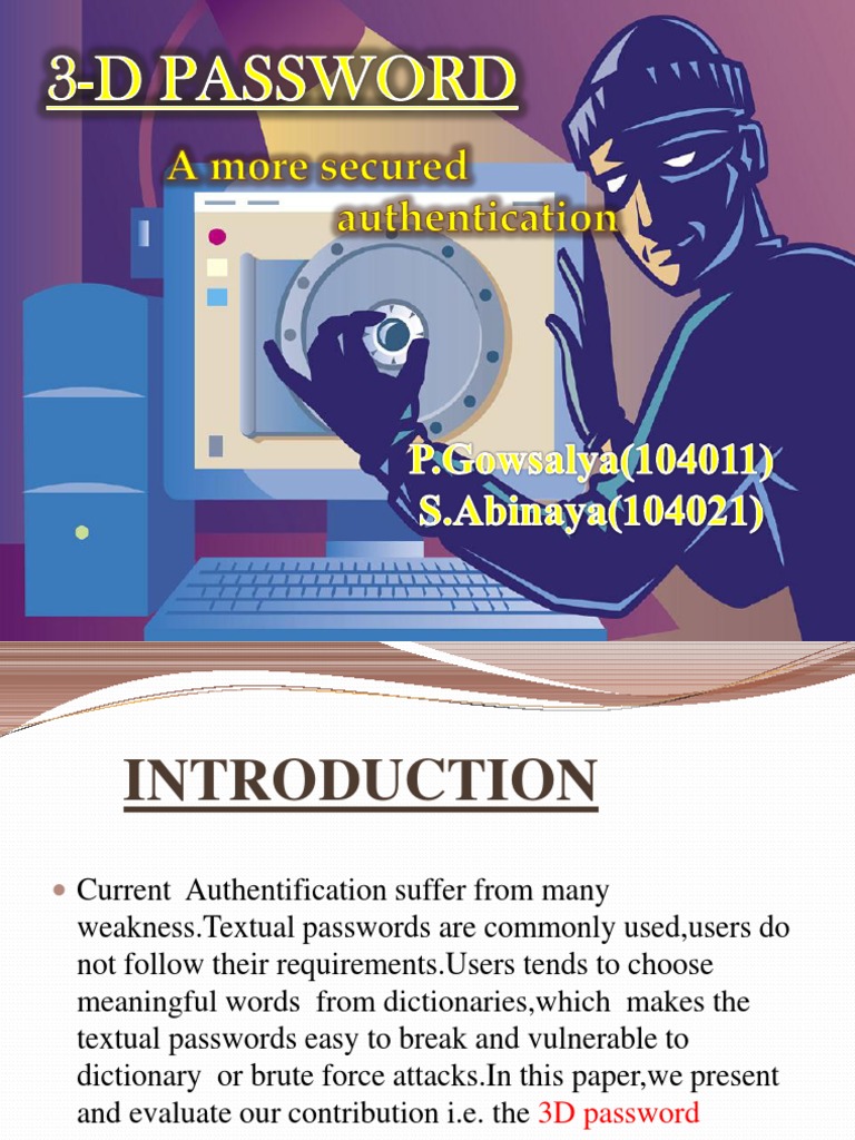 3D Password: Advanced Authentication System | PDF | Password ...