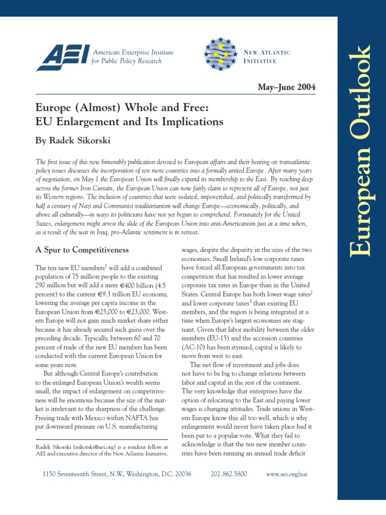 Europe Almost Whole and Free | PDF | Enlargement Of The European Union ...
