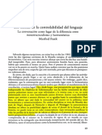 FRANK, Manfred - Los límites de la controlabilidad del lenguaje