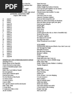 Songs Peter Knows The Tune For Aug 2009 With Index 11-15-2010