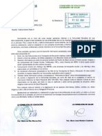 Carta de las Consejeras de Educación y Salud la Junta de Andalucía de 1 Sept. 2009 sobre la nueva gripe