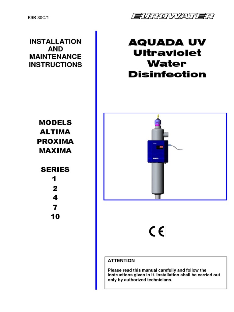 Wedeco UV Systems AQUADA Altima, Proxima, Maxima | PDF | Electrical ...