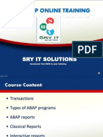 SAP ABAP Material - ABAP Online Training - SRY IT Solutions