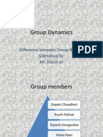 Group Dynamics: Difference Between Group & Team Submitted To: Mr. Sitesh Sir