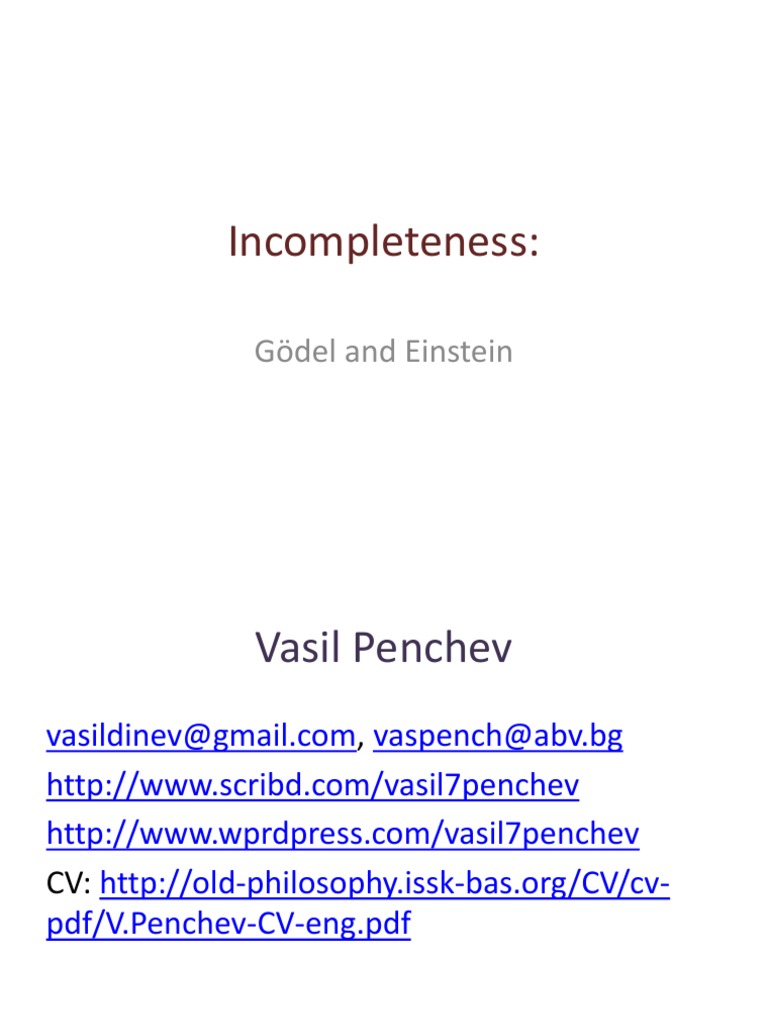 Gödel's Incompleteness and Quantum Mechanics | PDF | Quantum Mechanics ...