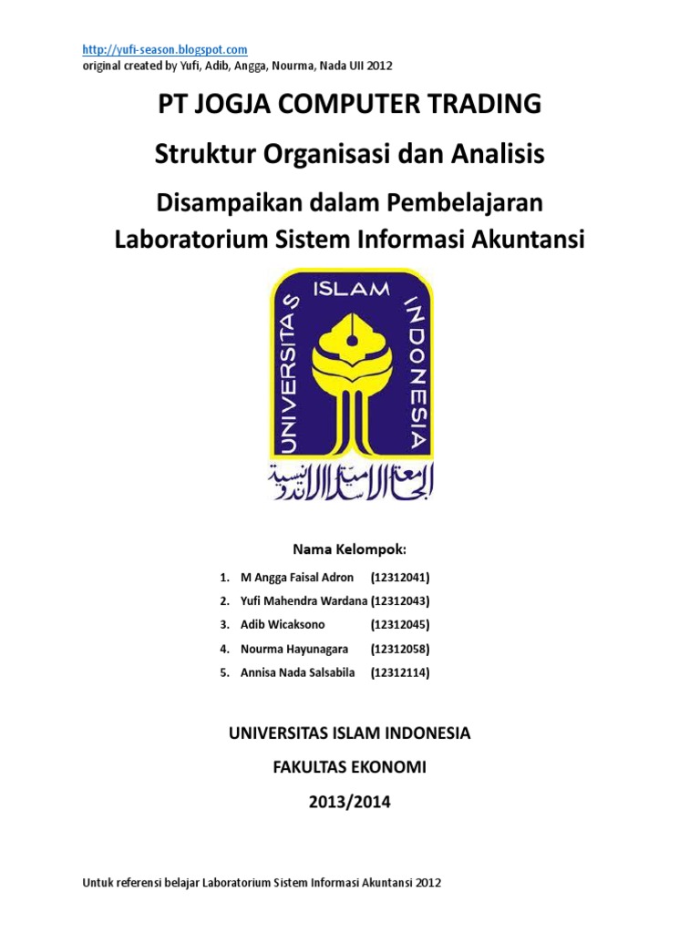 Laboratorium Sistem Informasi Akuntansi Analisis Struktur Laboratorium Sistem Informasi Akuntansi Analisis Struktur