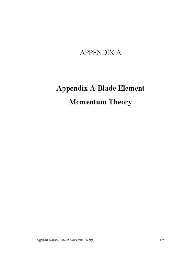 Appendix - Blade Element Momentum Theory | PDF | Rotation Around A ...