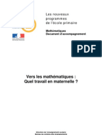 Vers Les Mathématiques en Maternelle