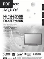 Download Sharp AQUOS LC-404652LE700UN Operation Manual by vobios SN19365521 doc pdf