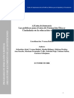 Informe Justicia-Educacion, Politicas-Formacion Etica y Ciudadana, Batiuk y Otro, 2008