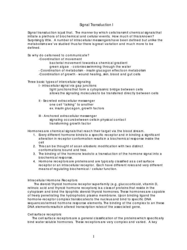 Signal Transduction PDF | PDF | Cell Signaling | Hormone