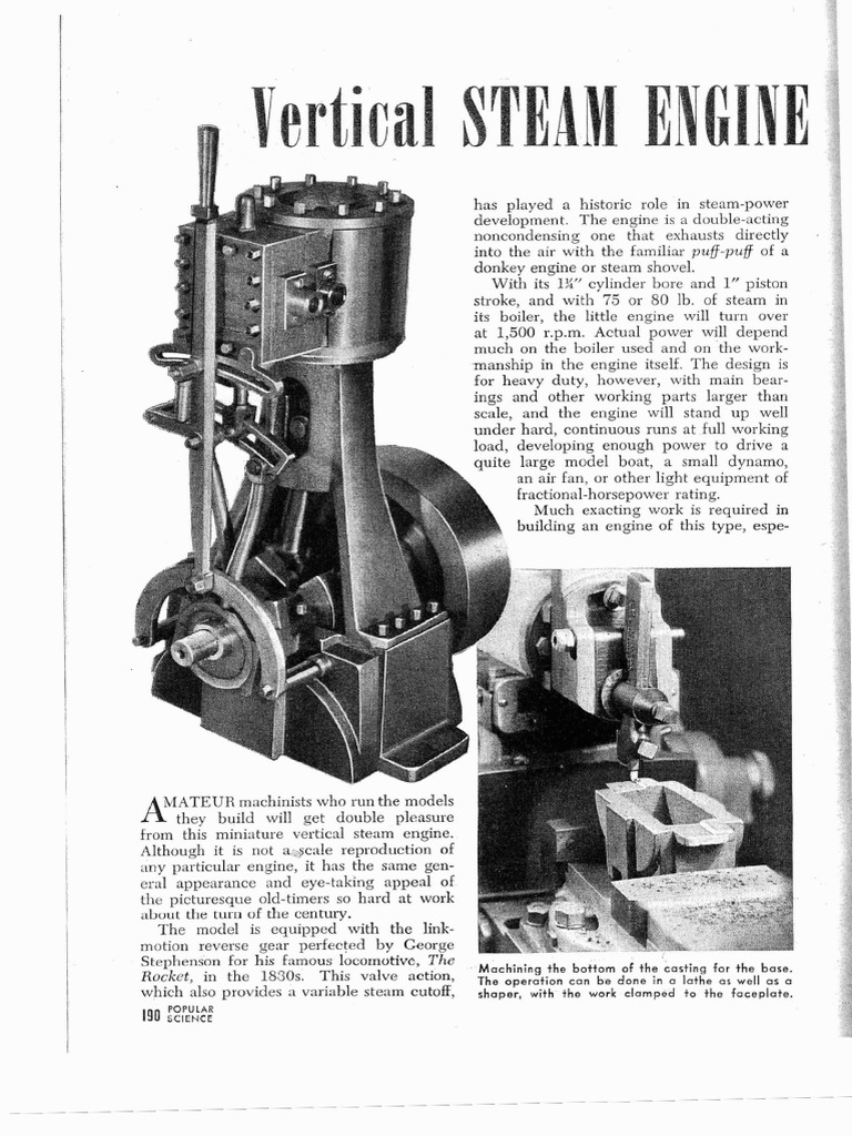Building a Vertical Steam Engine Model | PDF | Drill | Steam Engine