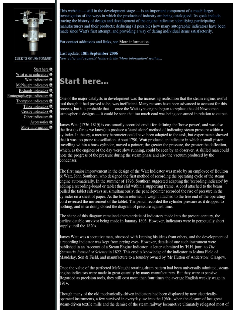 Steam Engine Indicator Overview | PDF | Steam Engine | James Watt