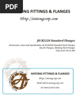 Dimensions, Sizes and Specification of JIS B2220 Standard Steel Flanges