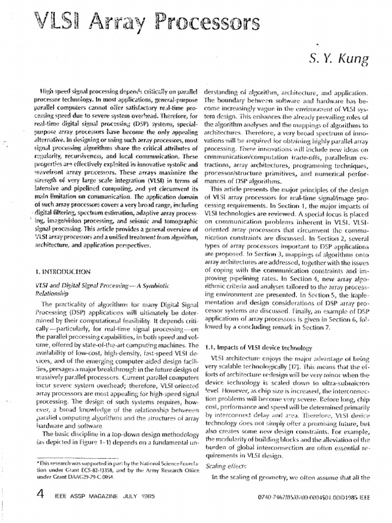 VLSI Array Processors | PDF | Language Arts & Discipline | Home & Garden