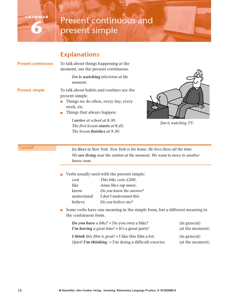 Present Simple, Present Continuous | PDF | Language Arts & Discipline ...