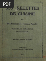 350 Recettes de Cuisine - Jeanne - Anctil - 1924