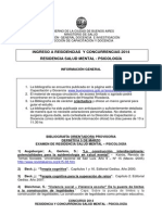 Ingreso A Residencias Y Concurrencias 2014 Residencia Salud Mental - Psicología