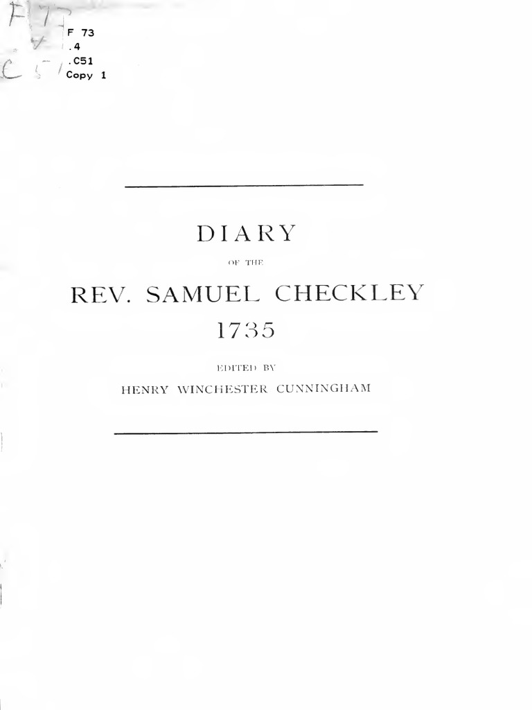 Checkley's 1735 Boston Diary Insights | PDF | Jonathan Edwards ...