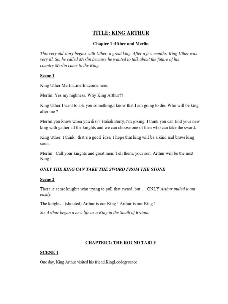 Drama Script | PDF | Lancelot | Morgan Le Fay