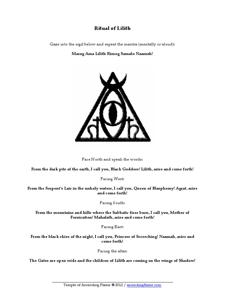 Ritual of Lilith | PDF | Lilith | Goddess