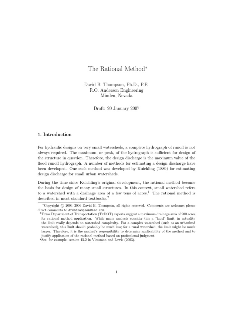 The Rational Method | PDF