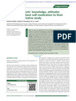 Sudanese Parents' Knowledge, Attitudes and Practice About Self Medication To Their Children: Qualitative Study