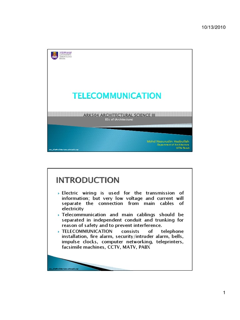 Telecommunication | PDF | Telephone | Cable