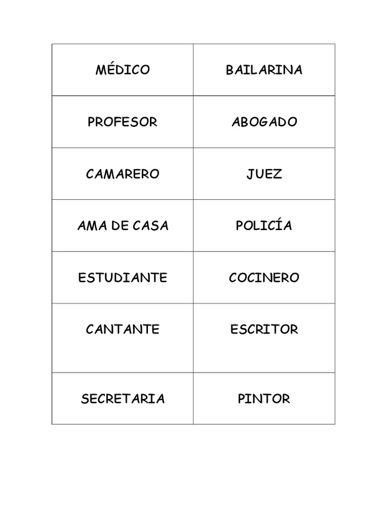 Pictionary Profesiones | PDF, image size:768x1024