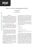 What Is Word Sense Disambiguation Good For?: Adam Kilgarriff Itri University of Brighton