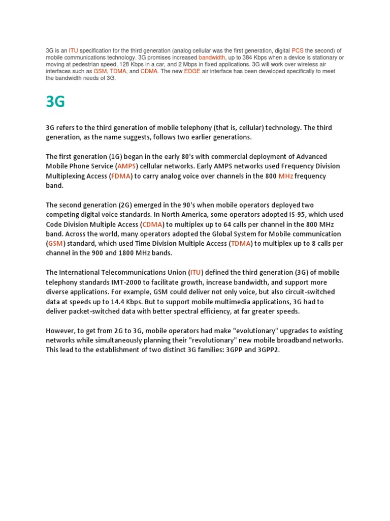 Overview of 3G Mobile Technology | PDF