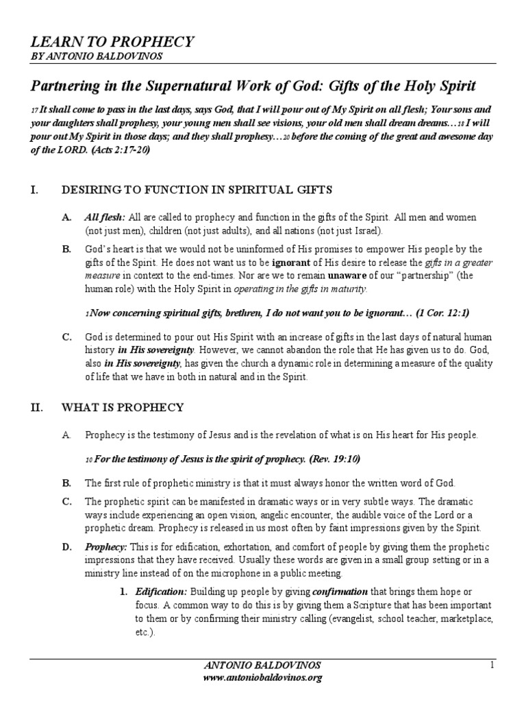 Learn To Prophecy | PDF | Prophecy | Spiritual Gift