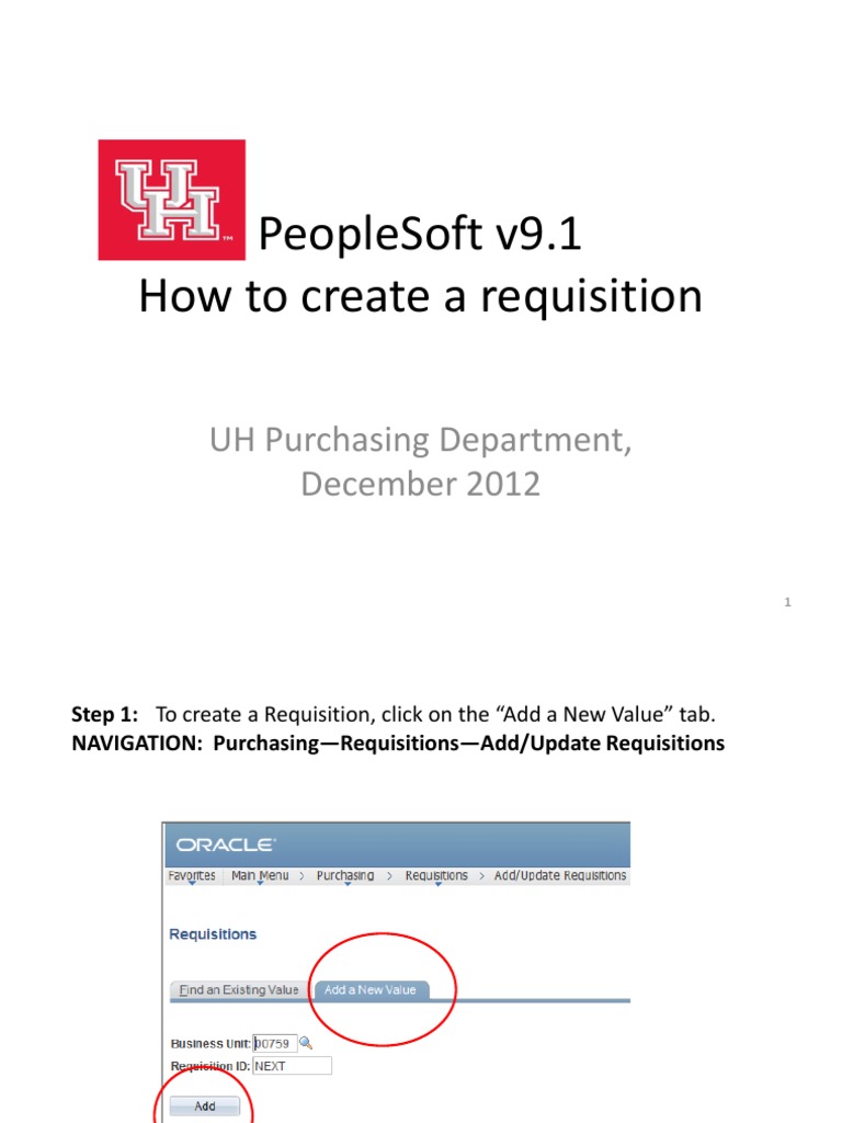 Create a Requisition in PeopleSoft v9.1 | PDF | Computing | Software