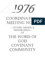 Coordinator Meeting Notes of 1976 (Word of God/Sword of the Spirit)