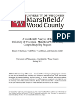 A Cost/Benefit Analysis of the  University of Wisconsin - Marshfield/Wood County Campus Recycling Program