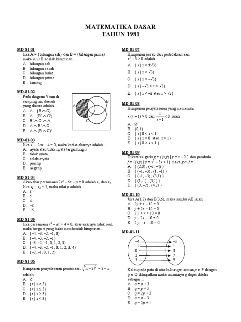 Matematika Dasar-1981 | PDF