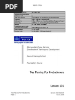 Tea Making for Probationers - Met Police White Notes
