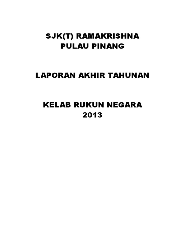 Laporan Akhir Tahunan Kelab Rukun Negara