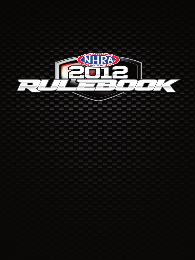 2012 NHRA RuleBook PDF Auto Racing Motorsport
