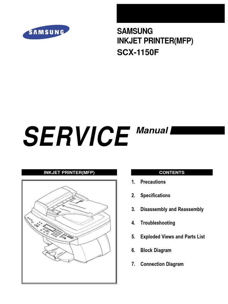 Samsung MFP SCX 1150F MFP Service Manual | PDF | Electrostatic ...