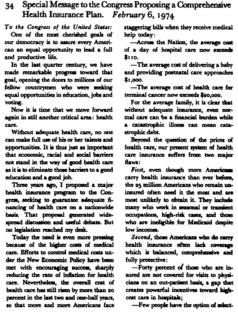 President Richard Nixon�s Special Message to the Congress