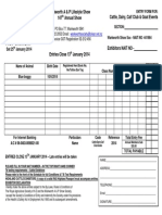 Warkworth A & P Lifestyle Show - Cattle Calf Club Goat Entry Form 2014