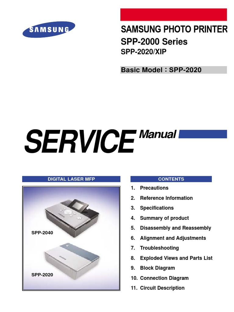 Samsung SPP 2000 and SPP 2020 XIP Service Manual | Electrostatic Discharge  | Secure Digital
