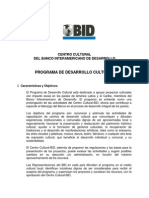 Bases para la convocatoria anual 2014 de desarrollo cultural BID.