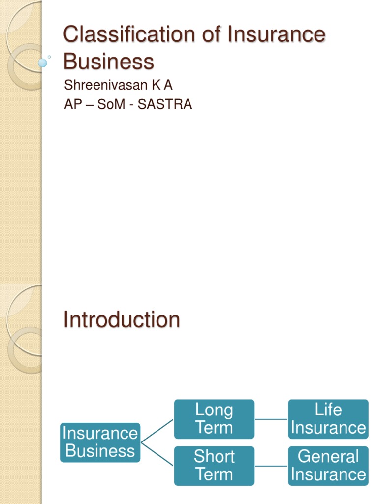 Classification of Insurance Business | Insurance | Life Insurance