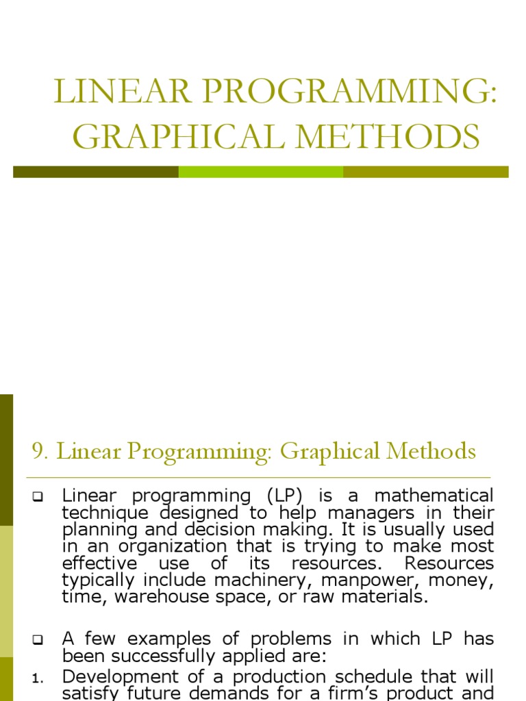 Formulation of A Linear Programming | PDF | Mathematical Optimization ...