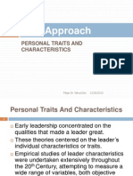 Trait Approach: Personal Traits and Characteristics