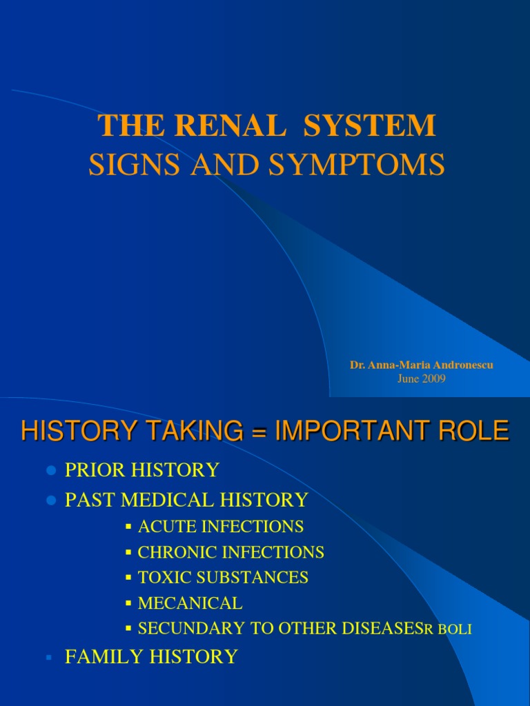 The Renal System: Signs and Symptoms | PDF